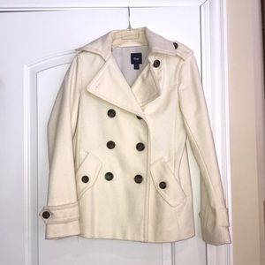 Brand New! GAP cream pea coat, size S